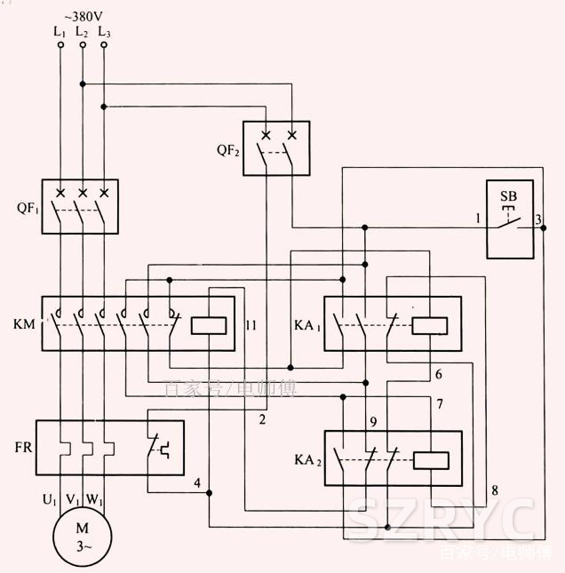 用一只按鈕控制電動(dòng)機(jī)啟停電路圖